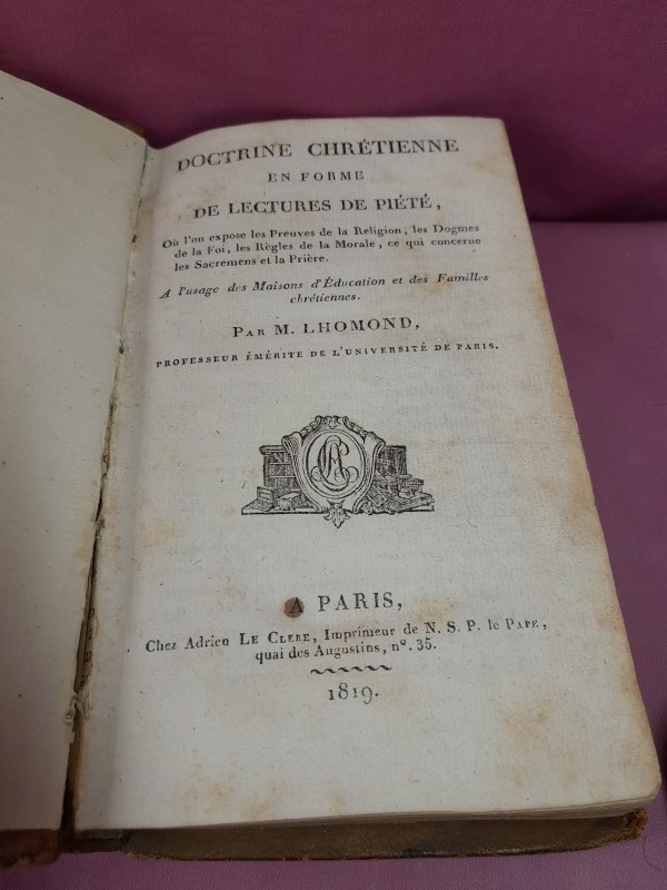 Antiek boek: Doctorine Chrétienne - 1819