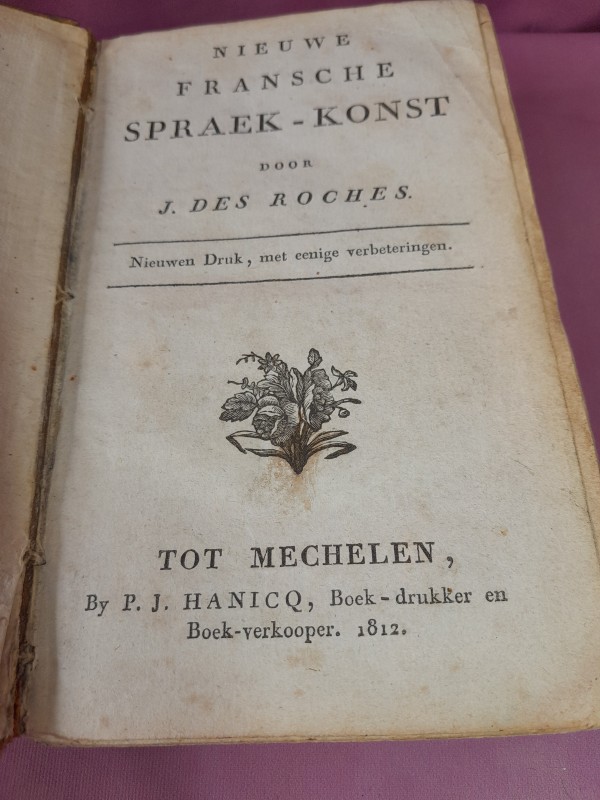 Antiek boek: Nieuwe Fransche Spraek-konst - 1812