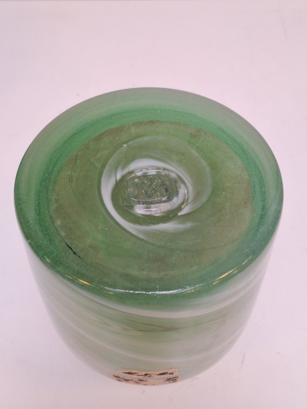 2 groene handgeblazen vazen - Murano - VM