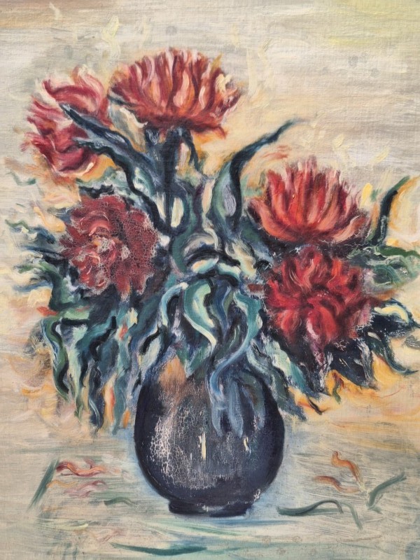 Schilderij: stilleven van rozen - F. Cuylits