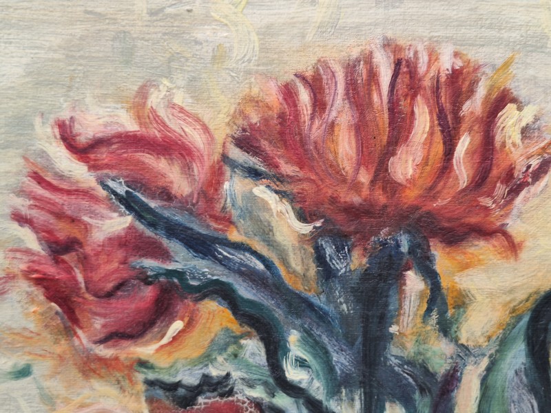 Schilderij: stilleven van rozen - F. Cuylits