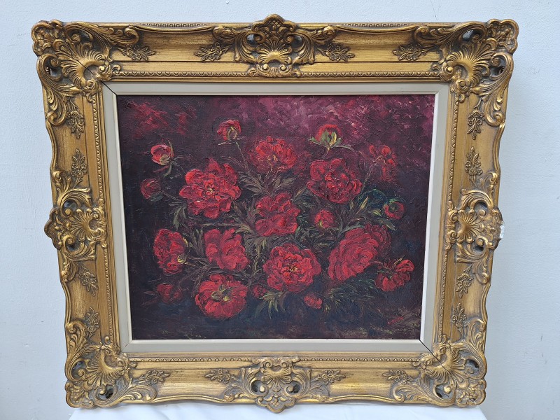 Schilderij: stilleven van rozen - S.M. Hilda