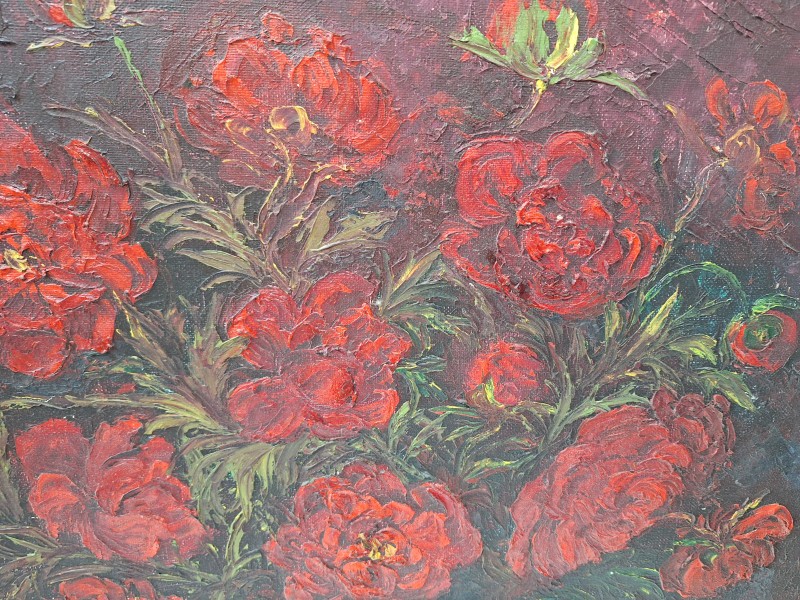 Schilderij: stilleven van rozen - S.M. Hilda