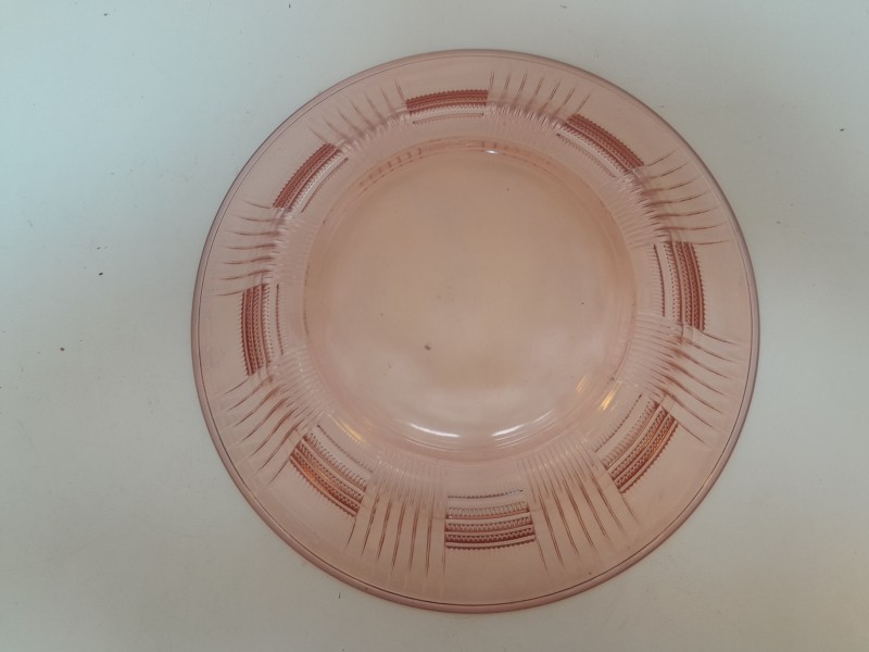 Art Deco roze glazen set