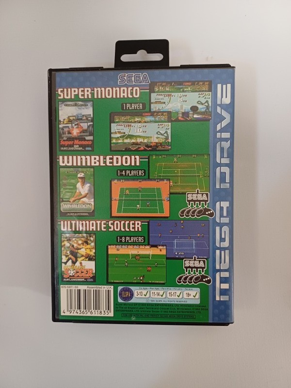 Game Sega Sports 1: Super Monaco/Wimbeldon/Ultimate Soccer