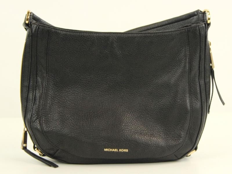 Mooie zwart lederen, vintage handtas gemerkt Michael Kors