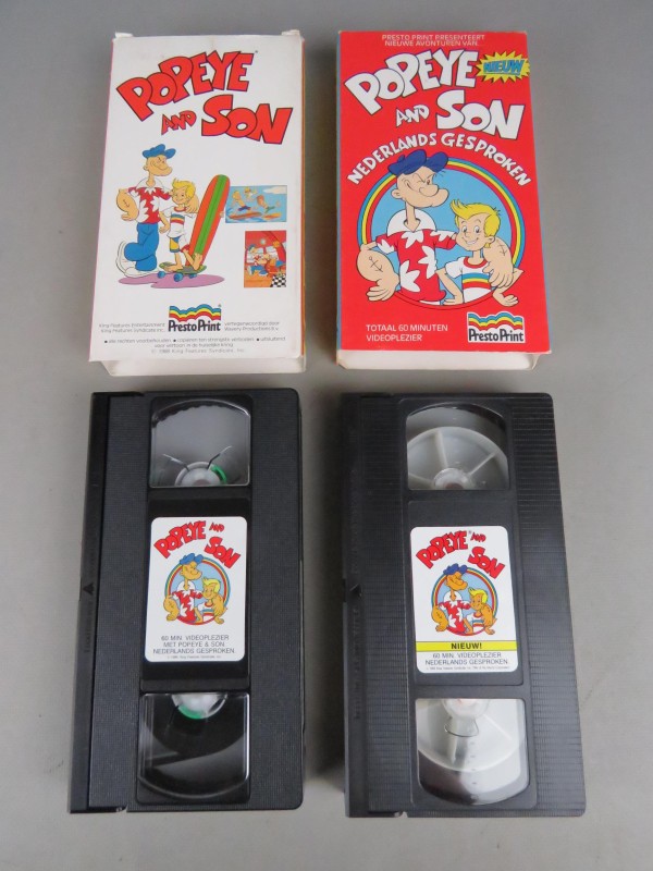 Twee Popeye VHS video's 1988.