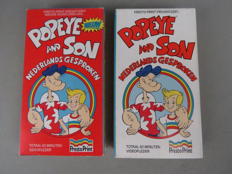 Twee Popeye VHS video's 1988.