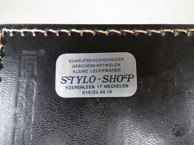 Vintage lederen memoblokhouder