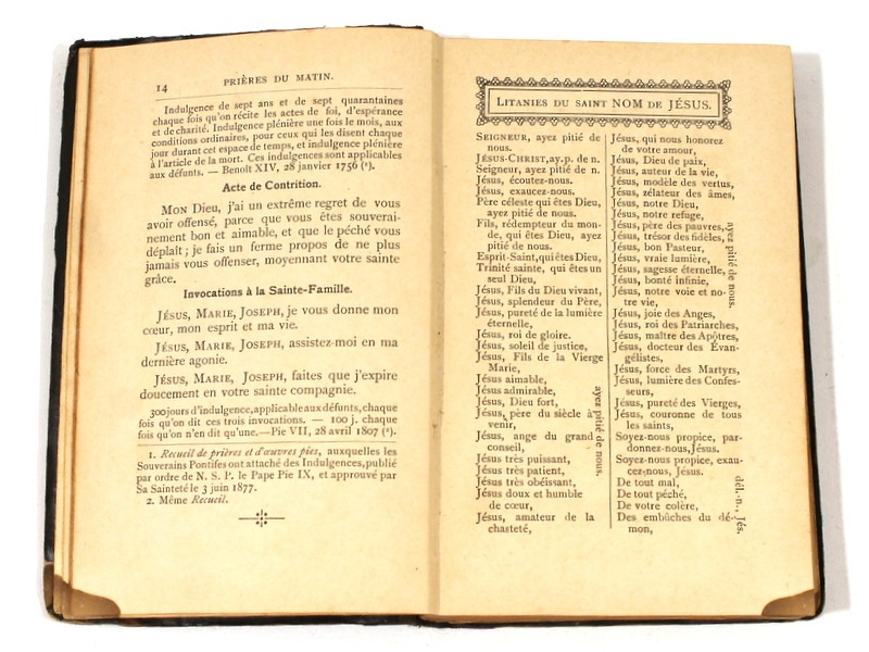 Antiek boek 'Manuel de Piété de l'Archiconfrérie de la Sainte Famille', 1896