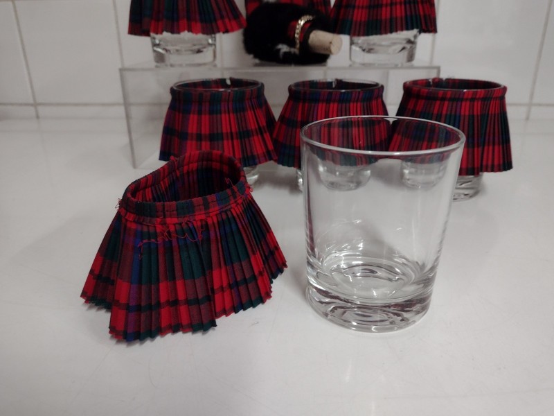 Schotse Tartan fles & glazen