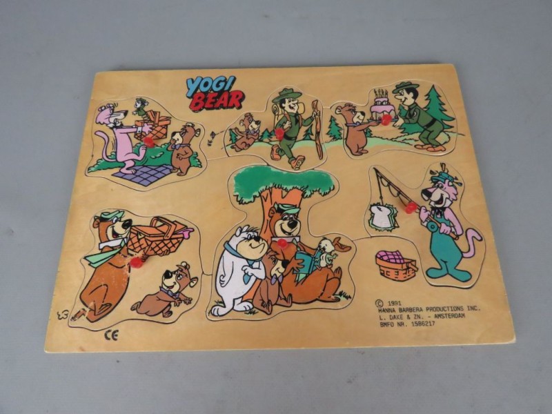 Retro Yogi bear houten leg puzzel (compleet)