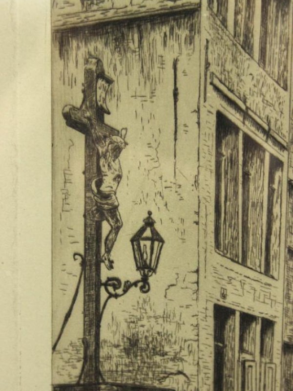Pieter Verhaert ets 'Rue du Steen à Anvers' 1881