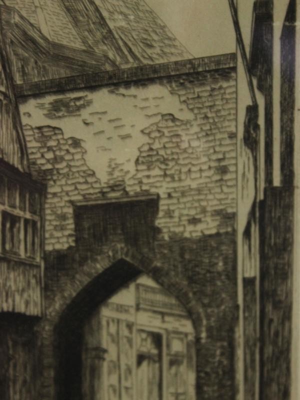 Pieter Verhaert ets 'Rue du Steen à Anvers' 1881
