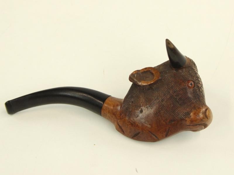 Vintage BRIAR pijp (Buffel) + Keramische Tobacco pot Savinelli, beide uit Italië