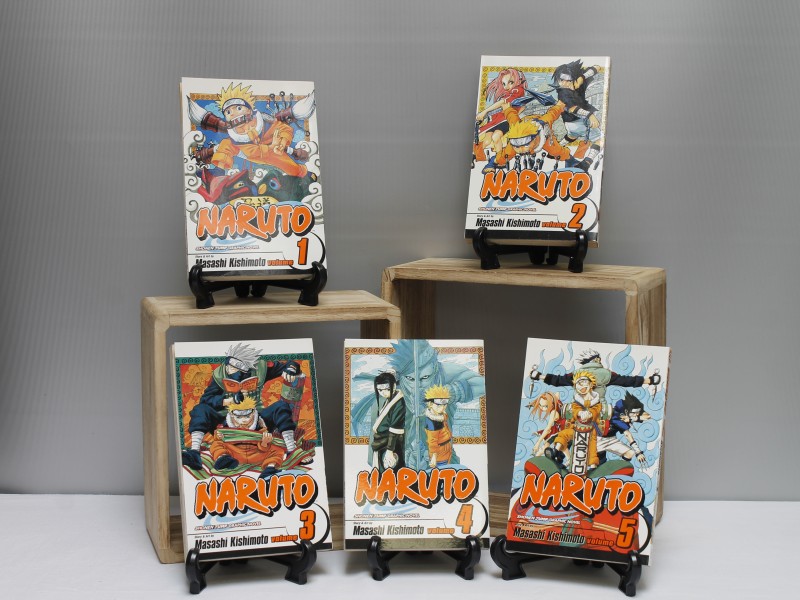 "Naruto"- Manga- Volume 1 t/m 5 by  Masashi Kishimoto (Art. 889)