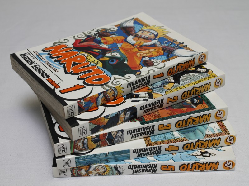 "Naruto"- Manga- Volume 1 t/m 5 by  Masashi Kishimoto (Art. 889)