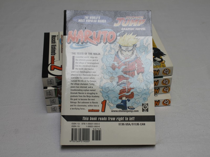 "Naruto"- Manga- Volume 1 t/m 5 by  Masashi Kishimoto (Art. 889)