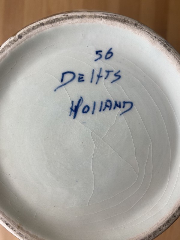 Handgeschilderde Delfts Blauwe Vaas met Deksel
