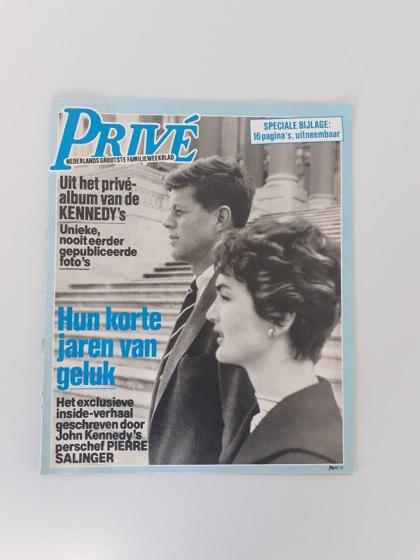 John F Kennedy en Jacqueline canvas + Privé weekblad