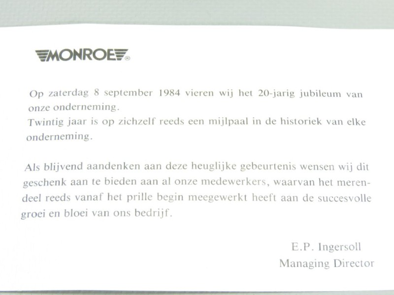 Jubileum wijnglazen + decanteerkaraf "Monroe" 1984