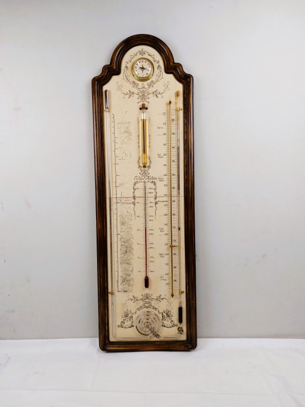 Weerstation met Huygens barometer, thermometer en hygrometer