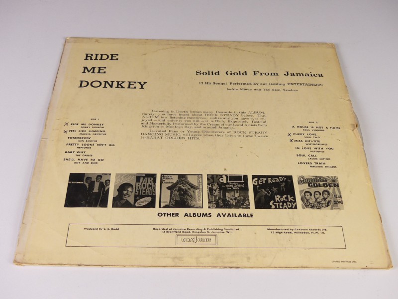 Ride Me Donkey - Solid gold from Jamaica LP