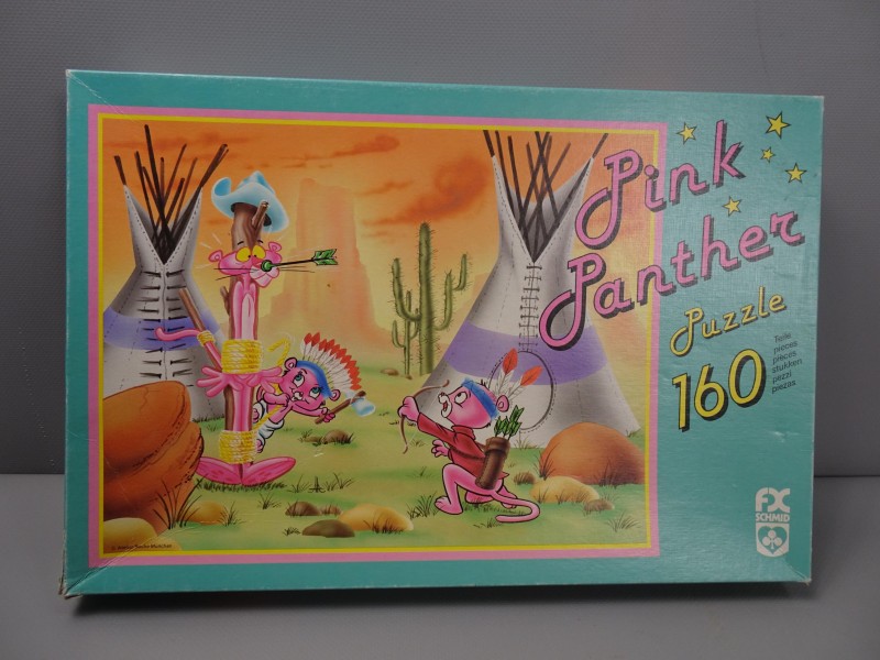 Vintage complete puzzel "Pink Panther en indianen" 1986