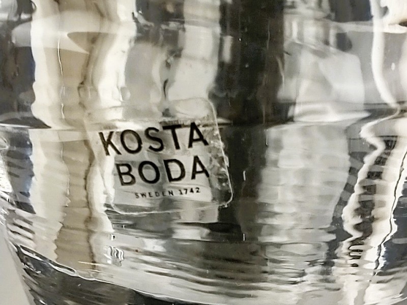 Vintage Kosta Boda Ice Age Kandelaar 'Kjel Engman'