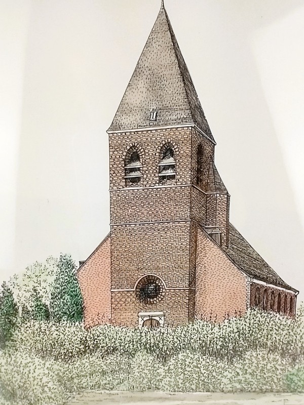 Pentekening Sint-Pieterskerk Langdorp