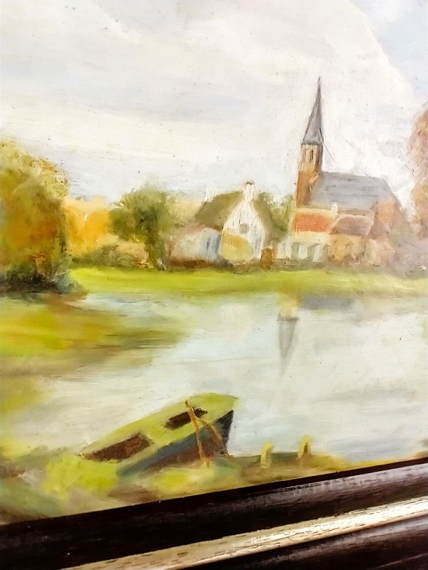 Olieverf schilderij getekend Van Mechelen J.