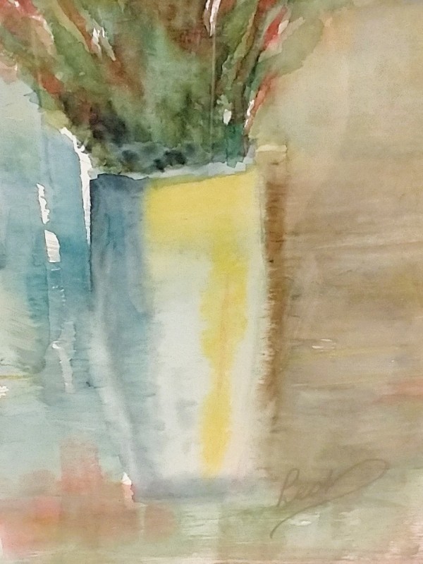 Schilderij van Leo Vermeiren "Rode Tulpen 01"