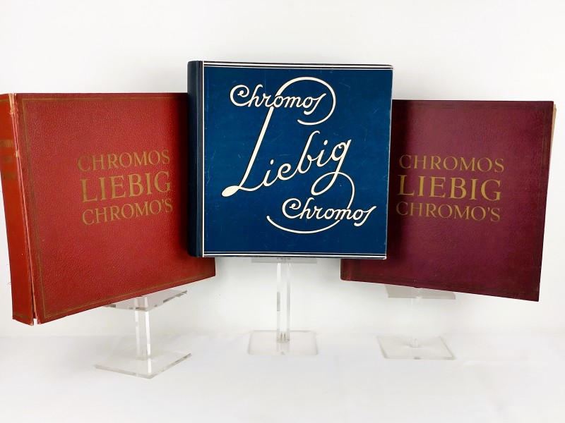 Set albums van Liebig Chromo's verzamelprenten