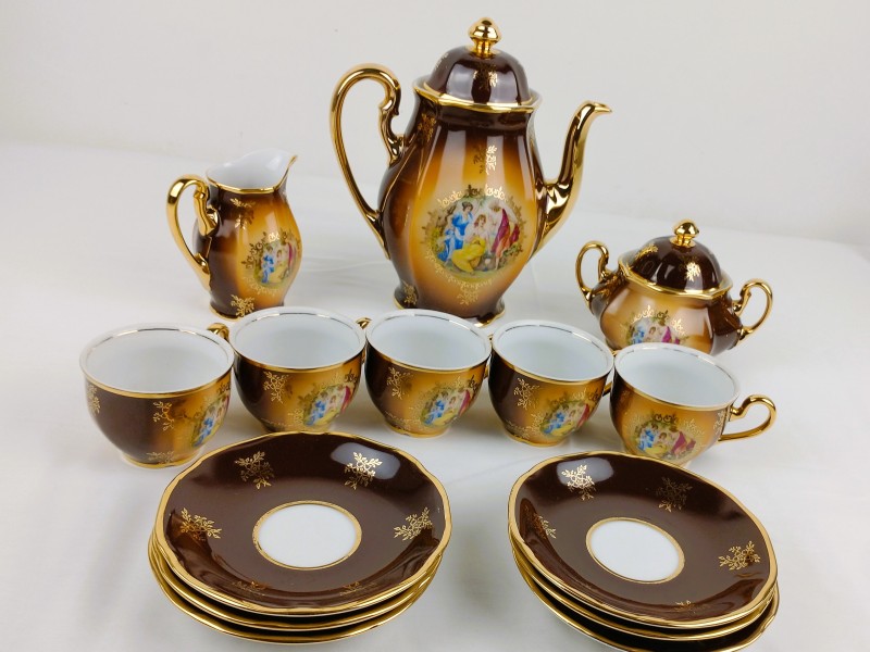 Decoratief Bohemia porseleinen theeset