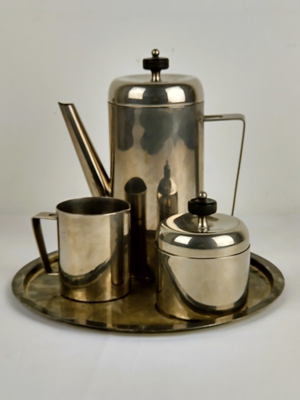 Antiek verzilverd Art-Deco koffieservies