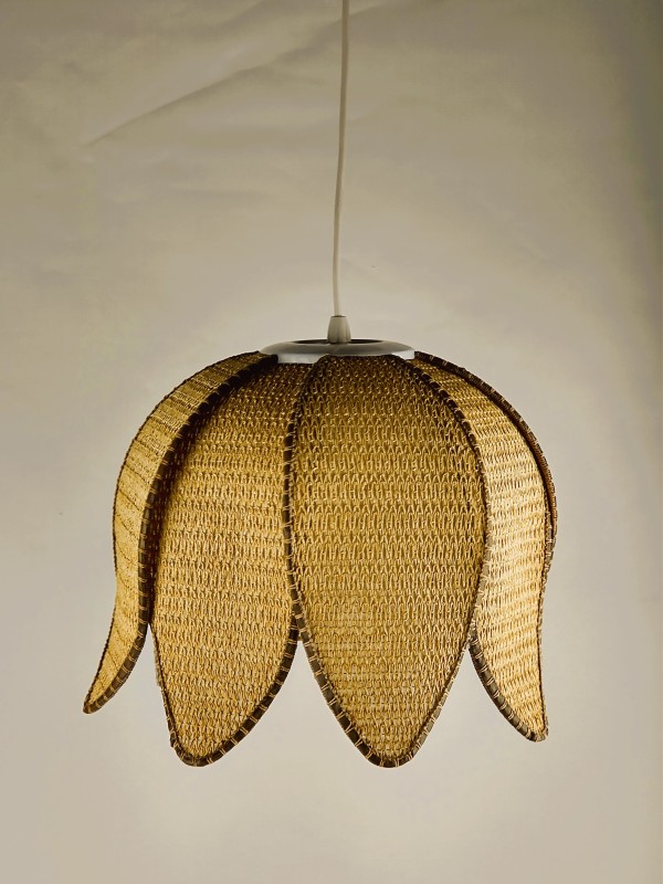 Vintage rotan plafondlamp