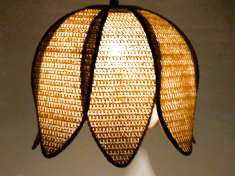 Vintage rotan plafondlamp