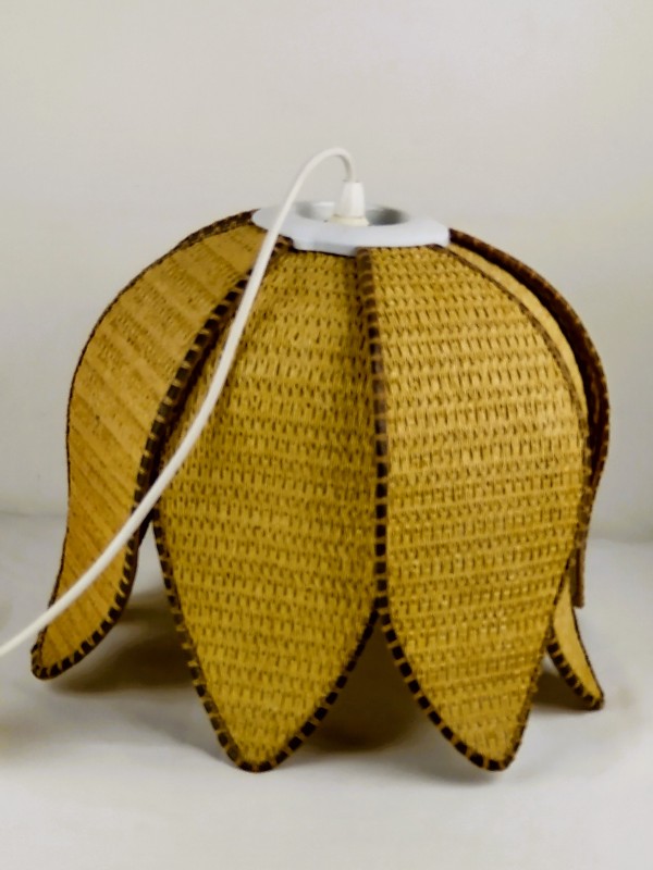 Vintage rotan plafondlamp