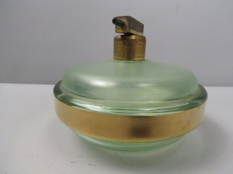 3 delig groen glazen parfum fles houders