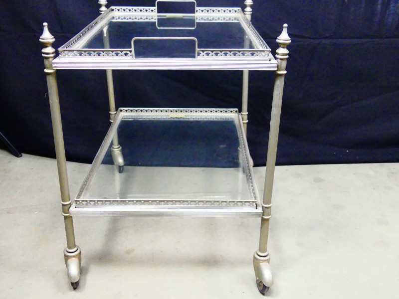 Vintage verzilverde trolley