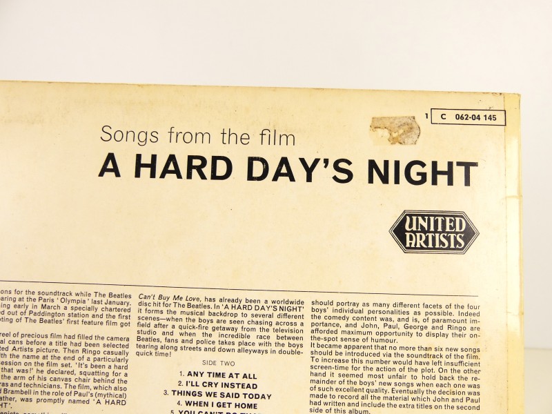 The Beatles LP - A Hard Day's Night