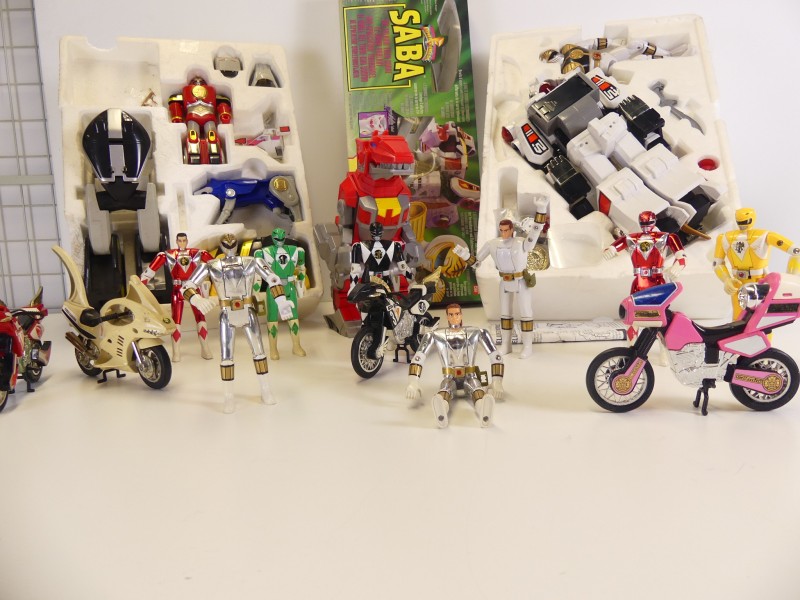 Origineel Power Rangers White Tigerzord + Red T-Rex Zord + Legacy Ninjazord +