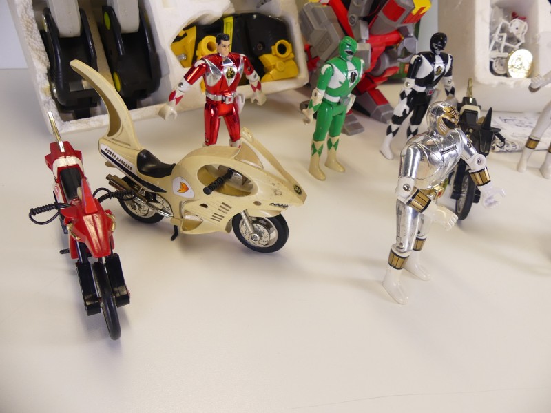 Origineel Power Rangers White Tigerzord + Red T-Rex Zord + Legacy Ninjazord +