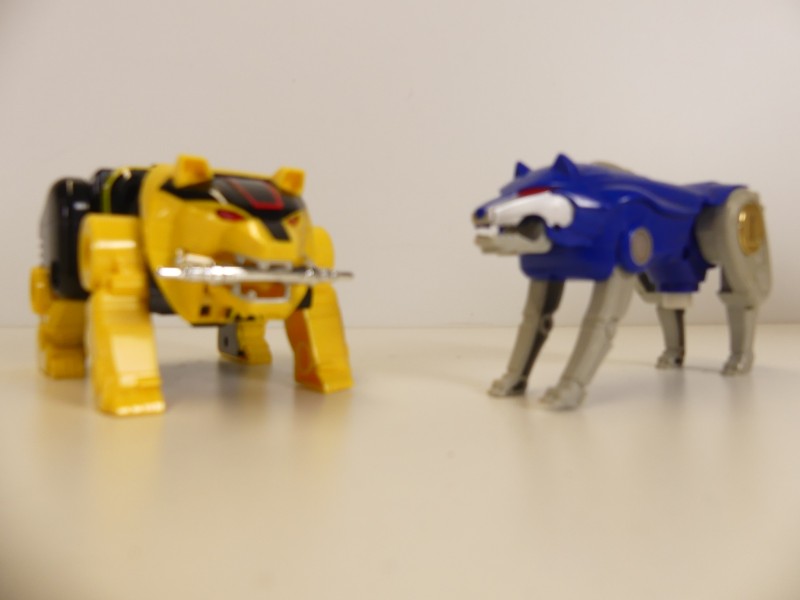 Origineel Power Rangers White Tigerzord + Red T-Rex Zord + Legacy Ninjazord +