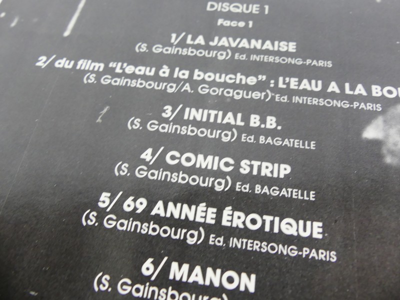 Franstalige Chanson: Brel & Gainsbourg LP's