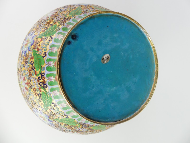 Chinese Cloisonné geëmailleerde dekselvaas