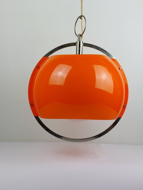 Orange space age plafondlamp