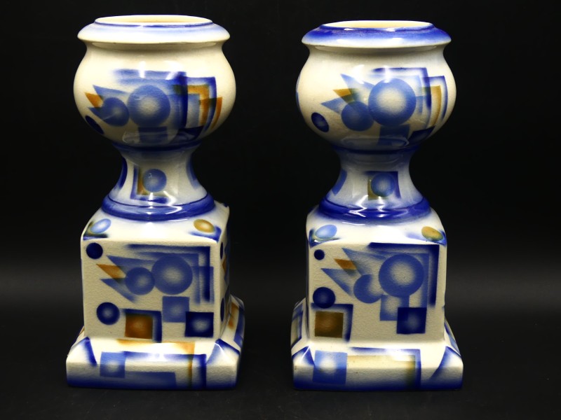 Duo Art deco Vaas Keramiek Bihl Czechoslovakia