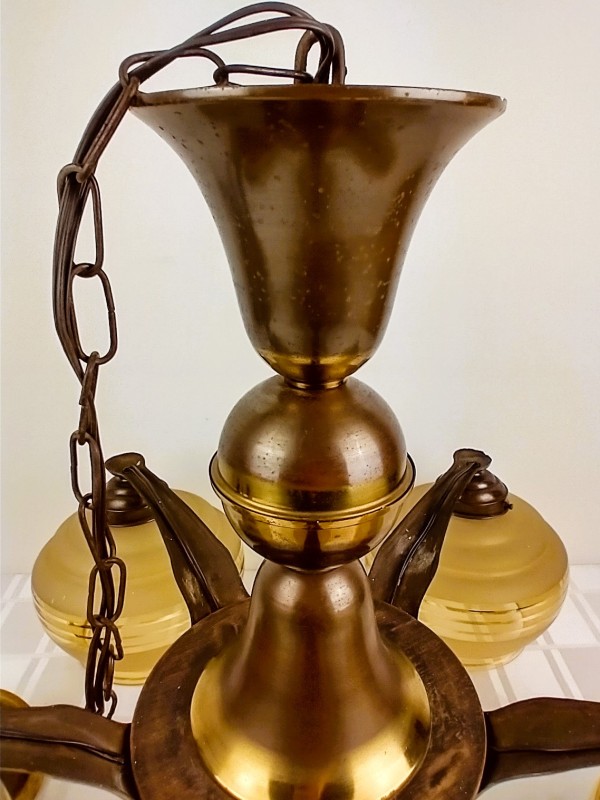 Vijfarmige vintage hanglamp