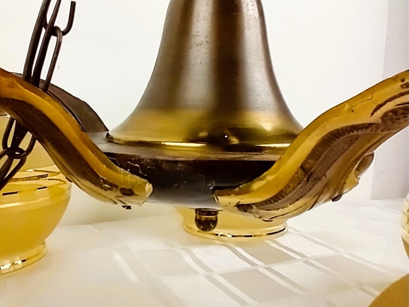 Vijfarmige vintage hanglamp